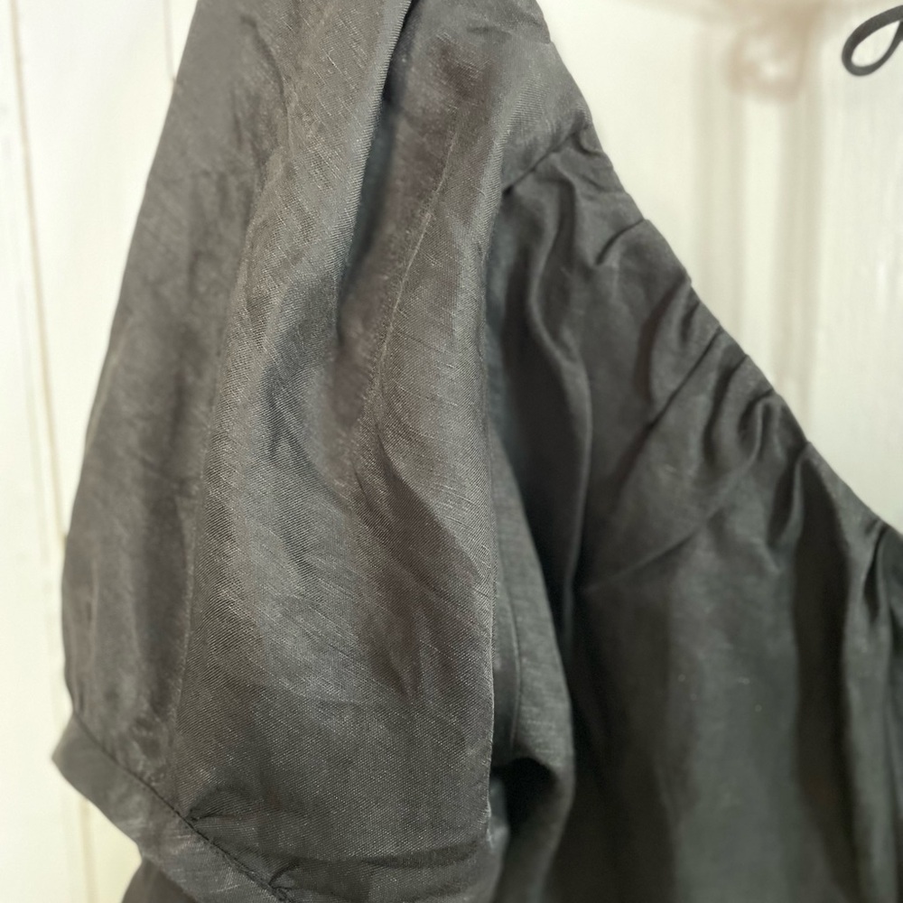 Banana Republic Black Linen Blend Midi Dress Size 8 New with Tags - Picture 10 of 12